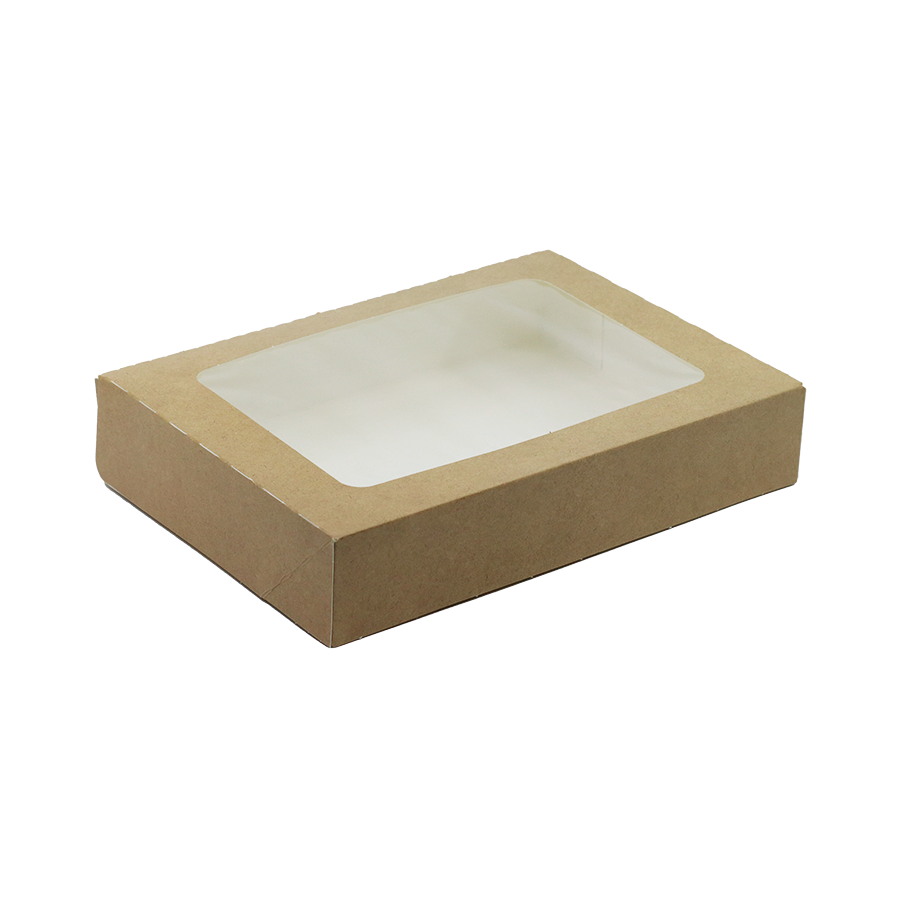 POJEMNIK KARTONOWY 250x250x50 (4067) SUSHI NADRUK KRAFT - OKIENKO - UNIPACK